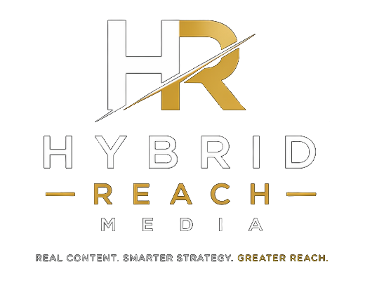 Hybrid Reach Media logo — Real Content. Smarter Strategy. Greater Reach.